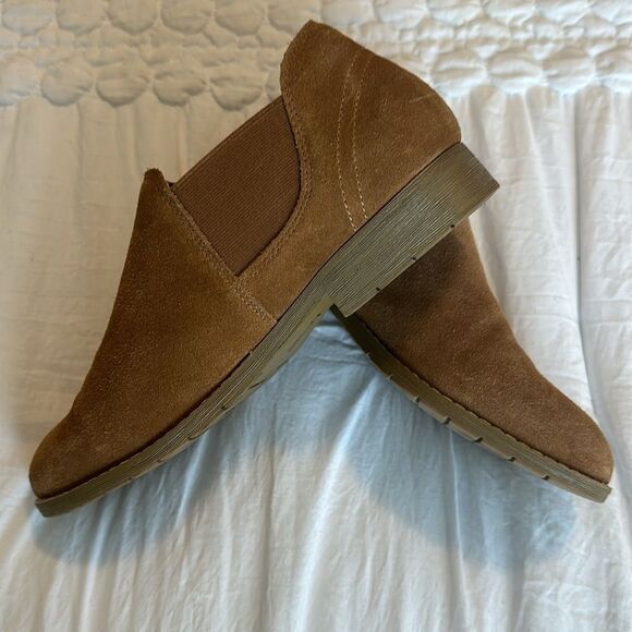 Bjorndal Gianna camel leather booties elastic interior side Sz 8 Bjorn dal - Picture 8 of 11